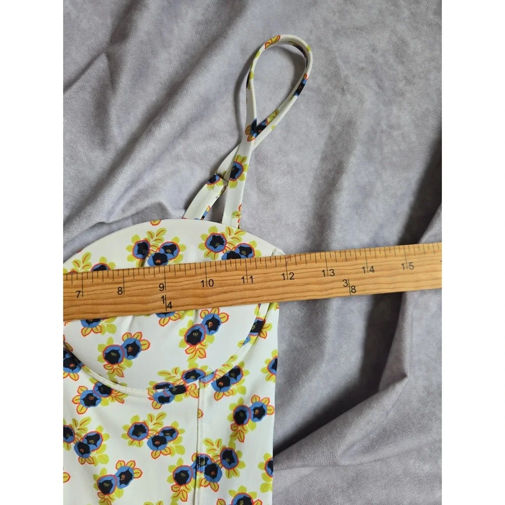 Tory Burch Floral Peplum One Piece Swimsuit Underwire Ruffle Swimdress XS